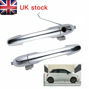 Fiat 500 Offside Left & Right Driver Side Chrome Outer Door Handle 735592012 New - Picture 1 of 15
