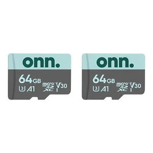 onn. 64 GB microSDXC U3 Memory Card, 2 Pack - Picture 1 of 5