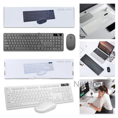 2.4GHz Wireless Keyboard And Mouse Set UK USB Dongle For PC Laptop Full-Size UK - Image 1 of 4