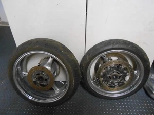 05-06 Suzuki GSXR 1000 GSXR1000 FRONT REAR WHEELS RIMS ROTORS POLISHED OEM - Picture 1 of 14
