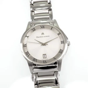 Maurice Lacroix Miros MI1016 Silver Dial Men's 35mm with Roman Numerals and Date - Picture 1 of 13