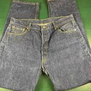 Y2K Levis 501 Men’s Jeans 38x34 Button Fly Dark Wash Fade Grunge Street - Picture 1 of 12
