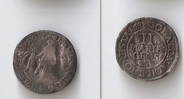 GERMANY, BRUNSWICK-LUNEBURG-CELLENBERG, 2 MARIENGROSCHEN 1688 Wildman - Image 1 of 1