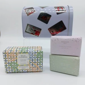 Beekman 1802 Soap 3 Bars Wild Flowers Spring Blossom Summer Glow with Tin Custom - Picture 1 of 12