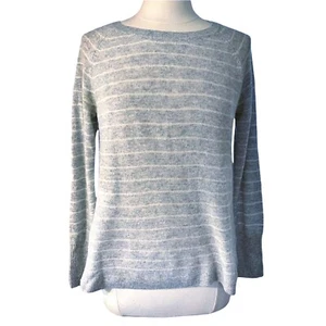 Nordstroms Halogen 100% Kaschmir Pullover Gr. M gestreift Pulli grau Academia - Bild 1 von 9