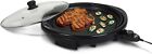 Smokeless Indoor Electric BBQ Grill W/ Glass Lid Nonstick Adjustable Temperature