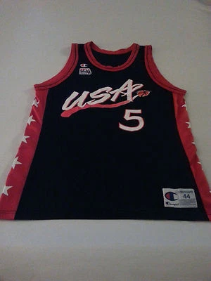 DUKE CHAMPION USA DREAM TEAM GRANT HILL OLYMPIC JERSEY SIZE 44 polyester PISTONS - Image 1 of 4