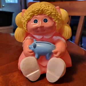 Vintage 1983 Star Bright Cabbage Patch Kids Piggy Bank Girl Pigtails Blonde - Picture 1 of 7