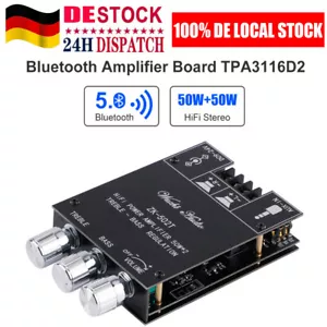 Bluetooth 5.0 Verstärkerplatine, Hifi-Stereo 2.0, TPA3116D2, Bässe- und Höhenreg - Bild 1 von 10