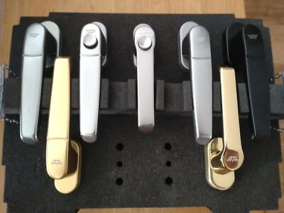 7 Schüco Handhebel Fenstergriffe Getriebegriffe, bronze, silber, grau, schwarz - Bild 1 von 4