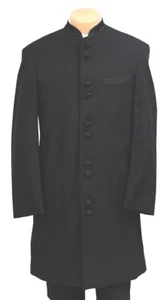 Boys Black Tuxedo Western Steampunk Duster Cowboy Frock Mandarin Chinese TUXXMAN - Picture 1 of 3