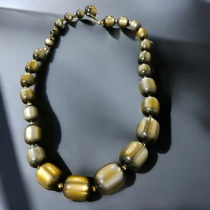 Coro Moon Glow Lucite Necklace Single Strand Beaded Vintage Estate Signed Retro - Picture 1 of 9