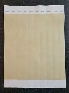 100 BRACCIALETTI TYVEK ORO 3/4", BRACCIALETTI PER EVENTI, BRACCIALETTI DI CARTA - Foto 1 di 1