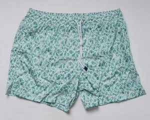 Fedeli $235 NWT Green Coral Print Bathing Suit Swim Trunks Microfibre Slim XXXL - Picture 1 of 4