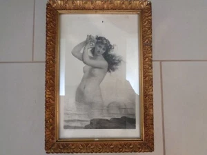 Chas Landelle Die Meerjungfrau 1881 Tiefdruck Goupil Radierung Druck Ornamte Rahmen - Bild 1 von 4