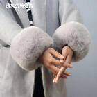 1pair 2pc Women's Real Mink Fur Cuffs Warm Arm Warmer Bracelet Mink Fur Gloves