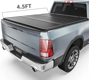 4.5/4.6FT Hard Solid 3-Fold Tonneau Cover For 2022-2025 Ford Maverick Truck Bed - Picture 1 of 9