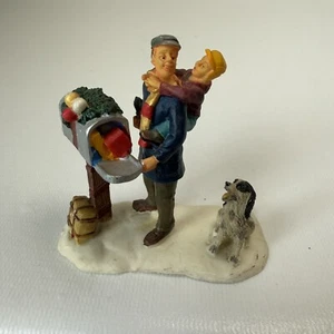 Lemax Mail Christmas Gift Surprise in Mailbox Daddy Son and Dog Figurine - Picture 1 of 6