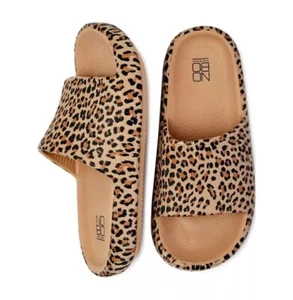 Pillow Slide Leopard OPEN TOE RUBBER COMFORT SHOES sz US 8, Eur 39.5, Mex 25 New - Picture 1 of 4
