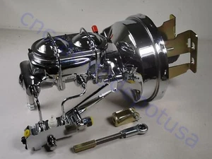 1958-1964 Chevy Impala 8" Chrome Power Brake Booster Conversion Kit Disc / Disc - Bild 1 von 4