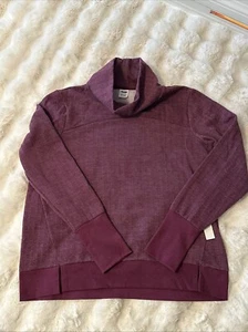 Women’s Pullover X-Large (16-18) Color Grape Purple Sleeve Herringbone Print - Picture 1 of 5