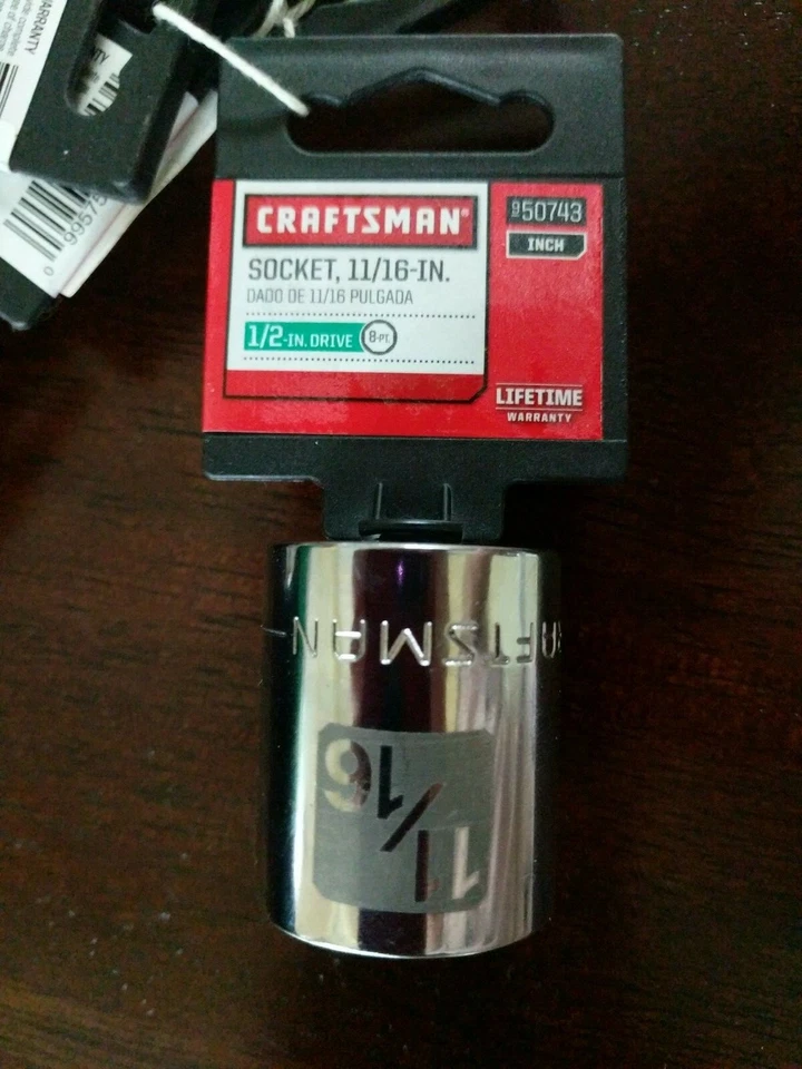 NEW Craftsman EasyRead Shallow 11/16", 8 Point Socket 1/2" Drive, Free Shipping  - Image 1 of 1