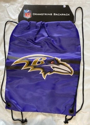 Baltimore Ravens Drawstring Back Pack NEW Back Sack - Free U.S.A. Shipping - Image 1 of 2