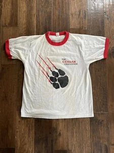 Vintage 80er Screen Stars Best "Ceaser The Wrestling Bear" Ringer T-Shirt weiß Gr. S - Bild 1 von 6