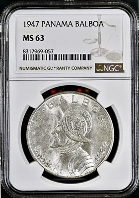 1947 PANAMA SILVER BALBOA NGC MS63 - Image 1 of 2