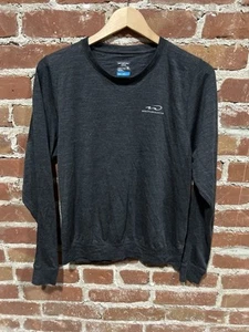 Icebreaker Top Women's M Gray Striped Merino Wool Cool-lite Long Sleeve - Picture 1 of 6