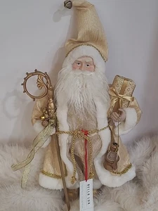 Gold und Elfenbein stehender Weihnachtsmann Weihnachtsfigur 18" Bella Lux. Neu  - Bild 1 von 10