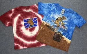 VTG Scooby Doo Shirt Size M (5/6) Youth Shirt Lot Kids Tie Dye Biking Cartoon - Picture 1 of 11