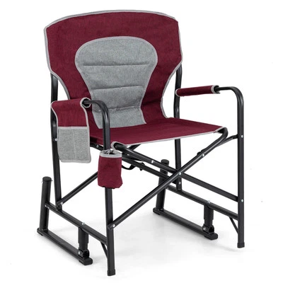 Silla de camping basculante de exterior para adultos con respaldo acolchado de doble resorte Foto 1 de 4