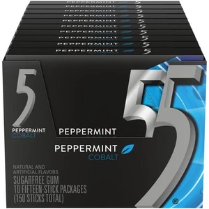 5 GUM Peppermint Cobalt Sugar Free Chewing Gum Bulk 15 Sticks (Pack of 10) - Bild 1 von 8