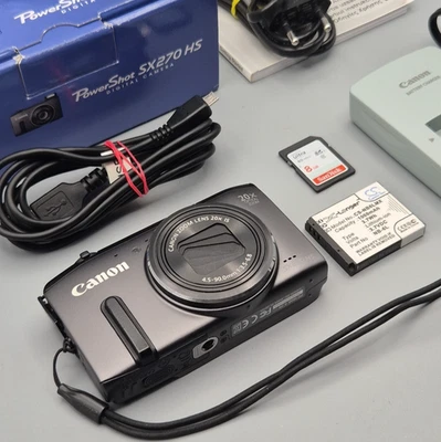 Canon PowerShot SX270 HS 20x Zoom Digital Camera Black 12,1MP, Full HD, Charger - Photo 1/4