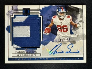 2020 Panini Impeccable Darius Slayton Patch Auto /75 Rookie RPA Jersey Giants  - Picture 1 of 2