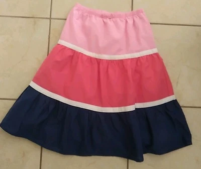 Falda Gymboree Niña Talla 9 Colorblock Rosa y Azul Hasta la Rodilla con Borde Blanco Foto 1 de 3