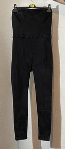 Topshop Size 16 Jumpsuit Black Slim Fit Jean Denim Casual Black 1849 - Picture 1 of 5