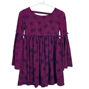 Pink rock dress size 10 flare sleeves purple - Picture 1 of 7