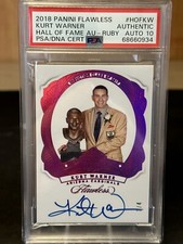 2018 Flawless KURT WARNER Hall of Fame On-Card Auto RUBY #3/4 PSA AUTO 10 POP 1!
