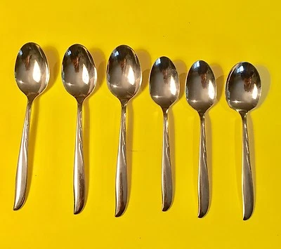 Duchess DCS2  Asymmetrical  Vintage Flatware 6-Spoon Lot Sugar Teaspoon Soup - Image 1 of 4