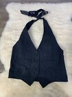 Vintage 1990’s Stiletto Halter Vest Top Women’s Small Black Clibwear Goth 