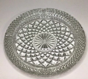 Anchor Hocking Wexford Ashtray Criss Cross Pattern Clear Glass 8 1/2 Inch Vtg - Picture 1 of 17