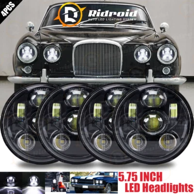 Juego de 4 faros LED redondos de haz alto-bajo de 5,75 pulgadas para Jaguar XJ6 XJS XJ12 Foto 1 de 4