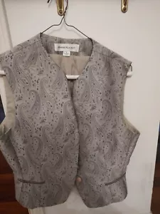 Vintage Vest Anne Klein II Size 8 Paisley Polyester - Picture 1 of 3