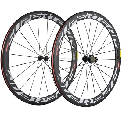 Superteam Road Bike Wheels 50mm Carbon Fiber Wheelset Clincher Bicycle Wheelset