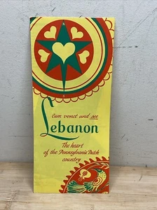 Folleto de mapa holandés vintage del placer del país del condado del Líbano Pensilvania B11 - Imagen 1 de 6