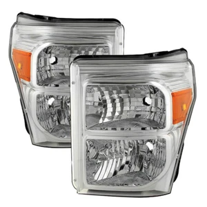 Ford 11-16 F250 F350 F450 F550 Superduty Chrome Replacement Headlights Pair Set - Bild 1 von 2