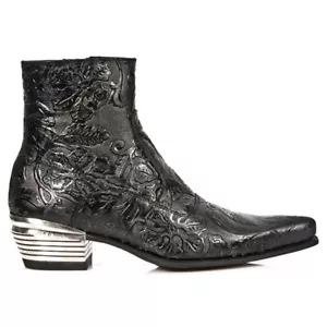 NEW ROCK ANKLE BOOTS ENKELLAARZEN M.NW131-S1 GOTHIC ROCK WESTERN EUR 44 NEW - Foto 1 di 7