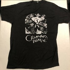 Crimson Wave Logo size L Large Black T Shirt Rare Shoegaze Indie Pop Band Tee